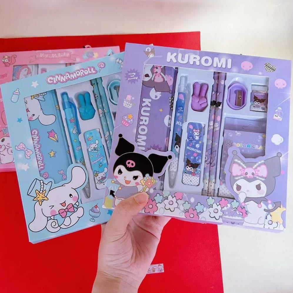 

RB Paket Alat Tulis Set 9 in 1 Alat Tulis Set Lucu Karakter Stationery Anak Alat Perkakas Belajar Set Alat Tulis Kuromi Hadiah Alat Tulis Siswa Sanrio Murah