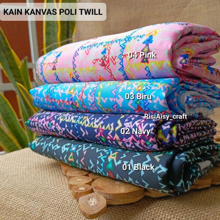 SY Kain Kanvas Motif  Bahan Craft Tas Sepatu ( size 50cm*145cm/150cm)