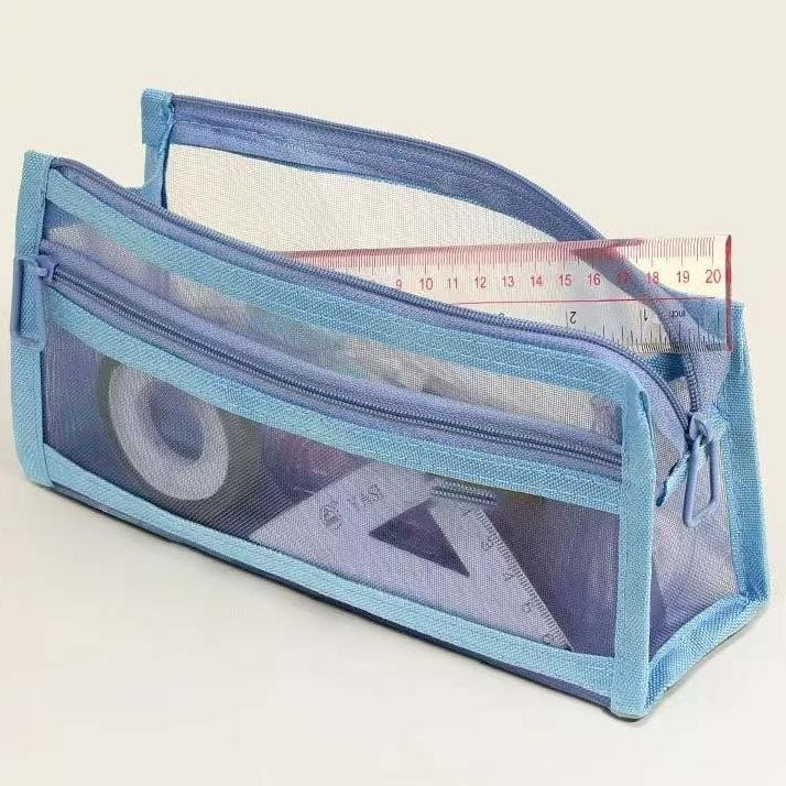 

Xd27 Tempat Pensil Korea Mesh / Tempat Pensil Transparan Simple Transparan - Stazionario