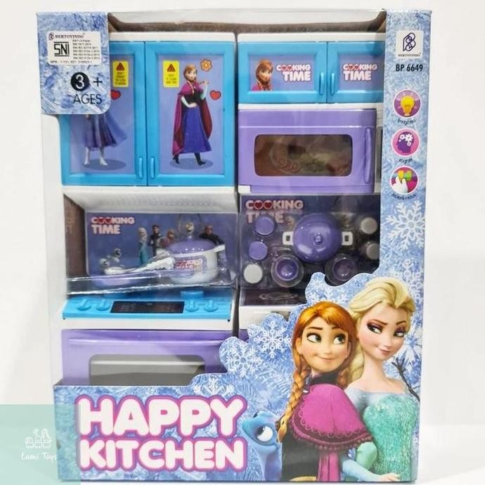 Mainan Anak Perempuan Masak Masakkan Alat Dapur Happy Kitchen Set Frozen Elsa Anna Bp6649