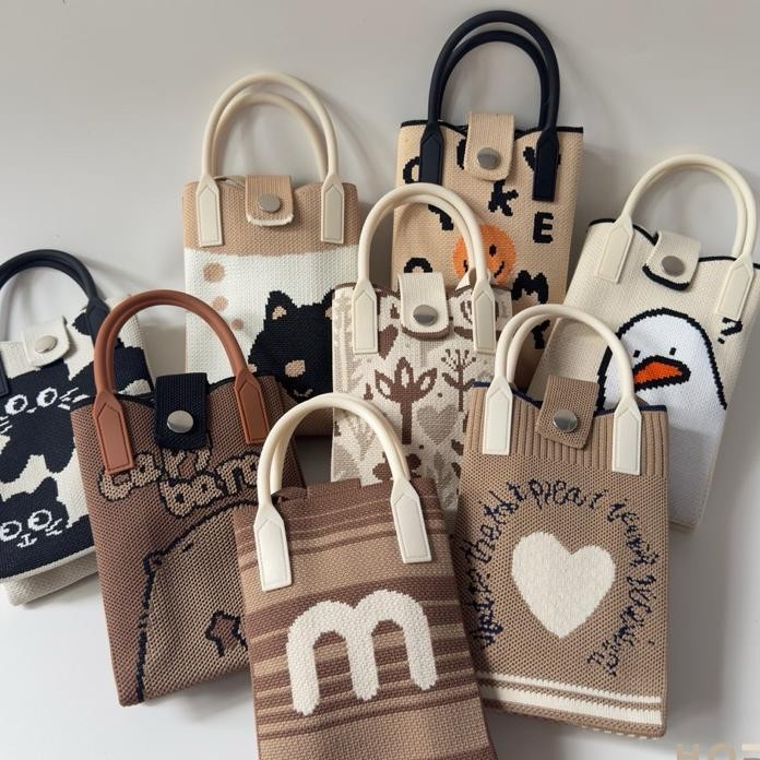 Phone Bag Ni Cute Mall Bag Dompet Wanita Rajut Nit Pouch Ta Tali Elempang