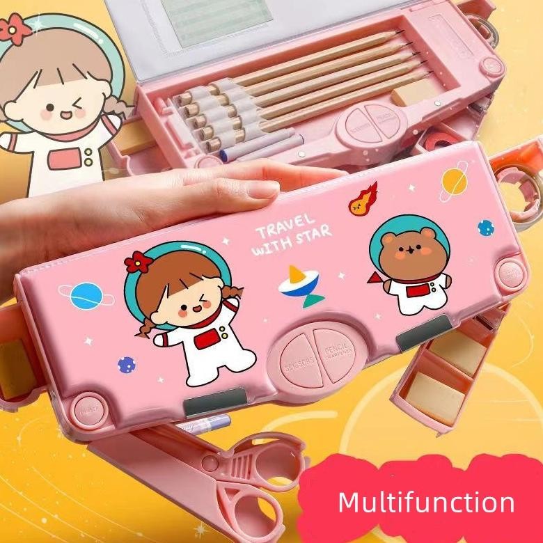 

Rt-4 Tempat Pensil Multifungsi Kartun/Tempat Pensil Multifungsi Berkapasitas Besar Dilengkapi Dengan Rautan Pensil, Gunting, Selotip, Penghapus, Penggaris