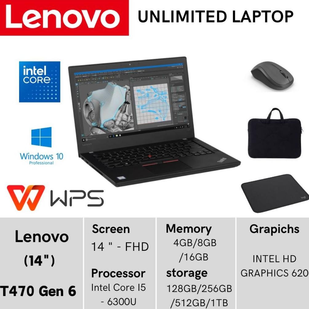 Laptop Lenovo ThinkPad L470 T470 T470S Core i5 i7 Gen 6 - Layar 14 Inch Peningkatan Terbaru
