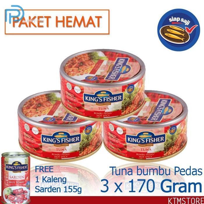 

BARU KTMSTORE PAKET 3 PCS KINGS FISHER TUNA HOT SPICY 170G GRATIS SARDEN 155G