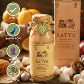 

NEW PRODUCT SATYA JUS BAWANG PUTIH TUNGGAL JAHE MERAH LEMON MADU HUTAN CUKA APEL BAHAN ALAMI DENGAN BPOM NATURES TOUCH.