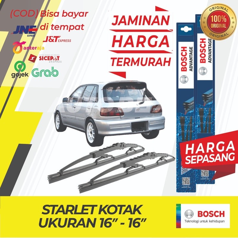 Wiper Toyota Starlet Kotak Bosch Depan Sepasang