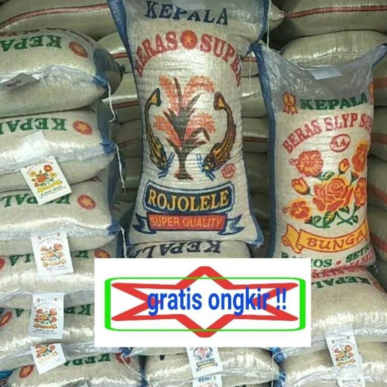 

Beras cap merek Rojolele 20kg timbangan full