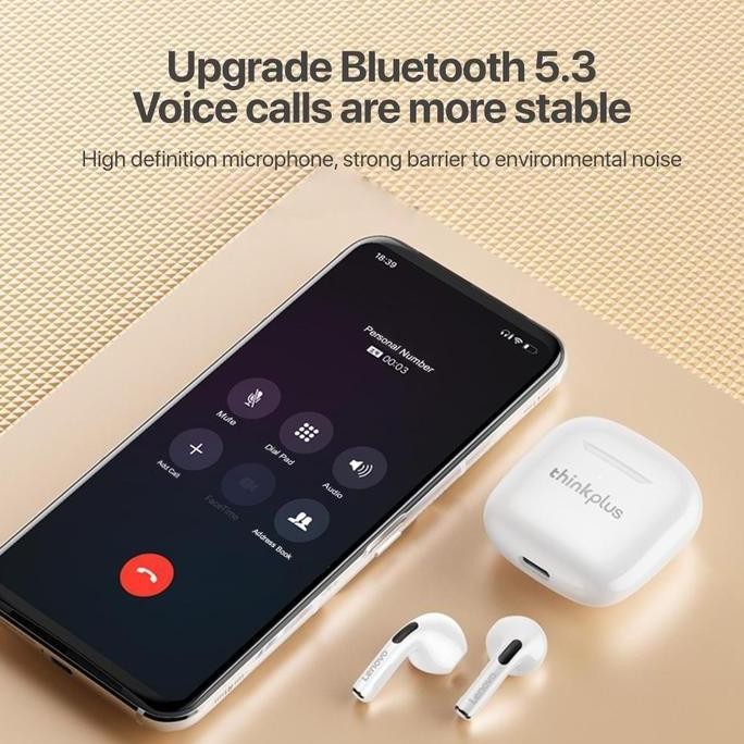 [+ Pouch] Kiip X Thinkplus Lp1 Headset Earphone Earbuds Tws Bluetooth Wireless Sound Hifi Stereo Coi