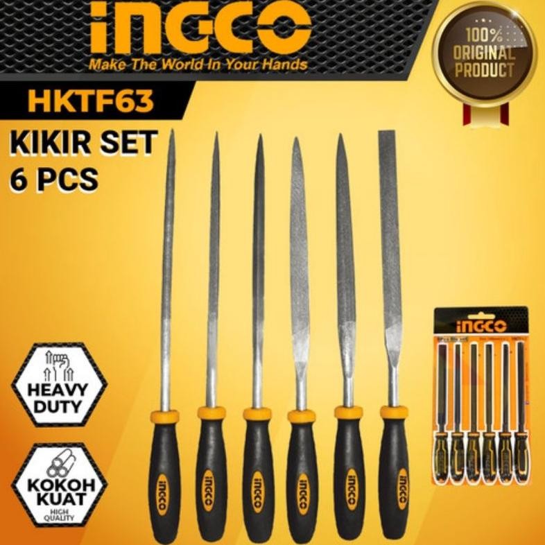 NEW INGCO HKTF63 KIKIR KECIL UKIR KAYU BESI  SET 6PCS (140MM) INGCO HKTF 63