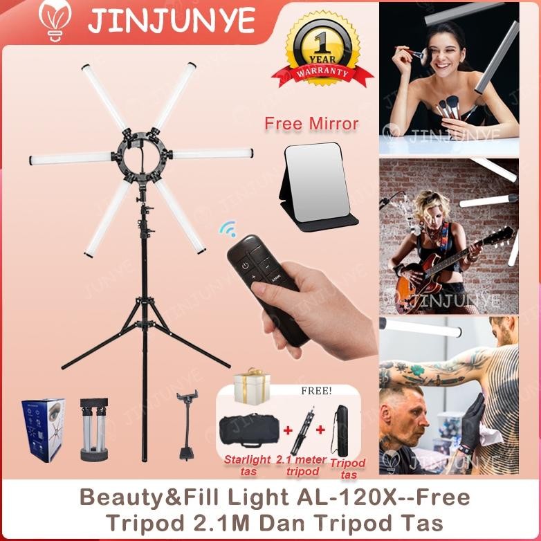 Free MirrorProfesional Lampu Starlight Makeup Portable Ring Light Tripod (+Tripod tas) REMOTE CONTRO