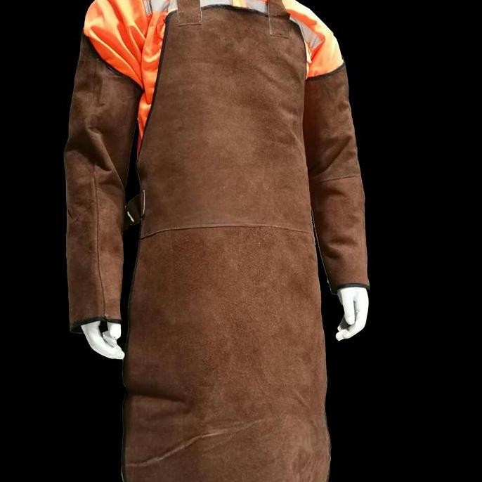 . apron kulit dan lengan las clemek las