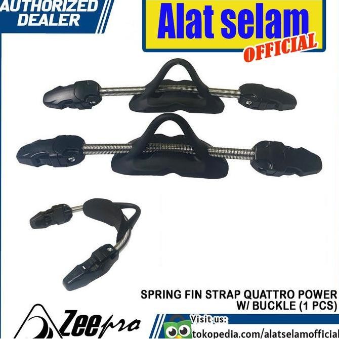 TERMURAH - Spring Fin Strap Zeepro Quattro Power Diving Kaki Katak W/ Buckle 1pcs