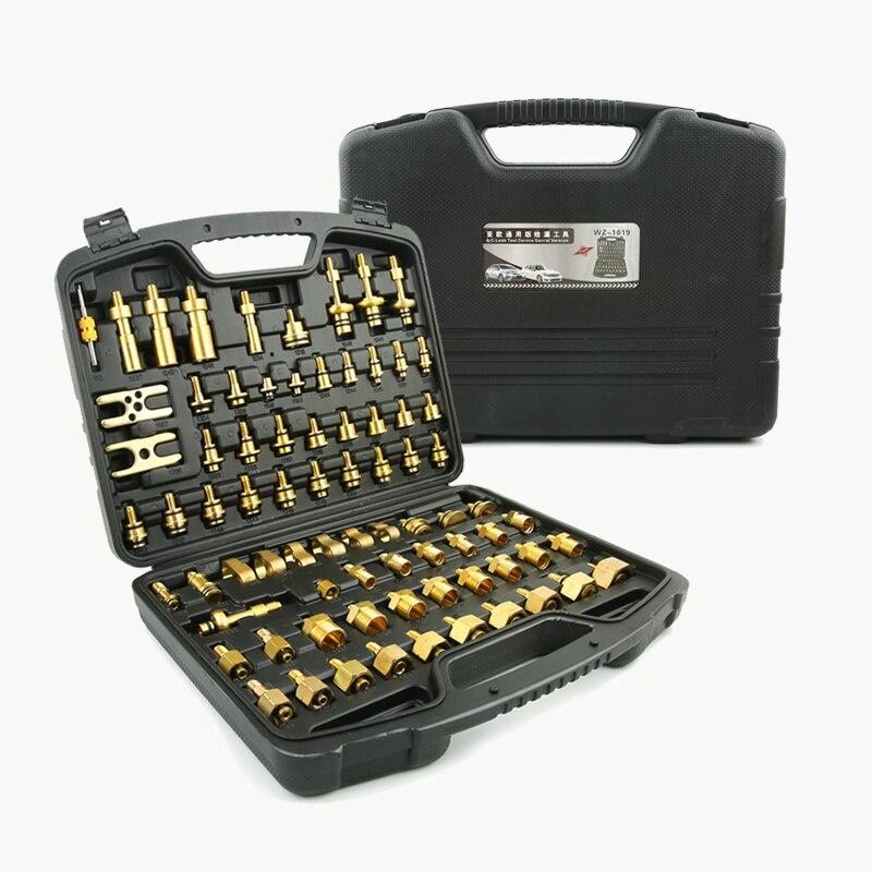 77 Pcs/Set Bahan Tembaga Otomotif Ac Detektor Kebocoran Uji Kebocoran Adaptor Fitting Deteksi Keboco