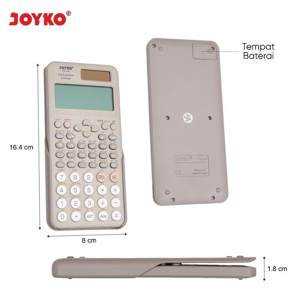 

Dgf-4 We-53 Kalkulator Scientific Joyko Cc 61 Ilmiah - Calculator Sekolah Kuliah Mirip Fx-991Es Berkualitas