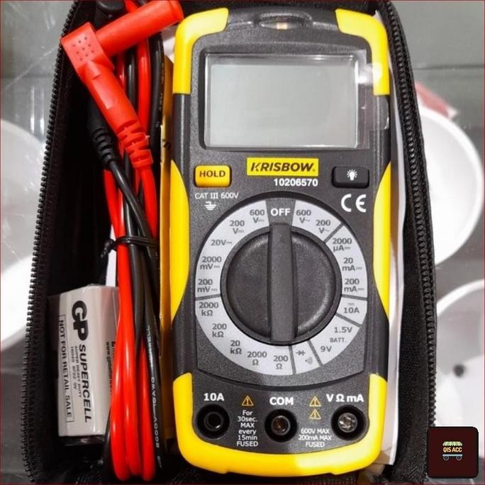 . KRISBOW Multimeter Multitester Digital Compact 600V QRE41 With NCV