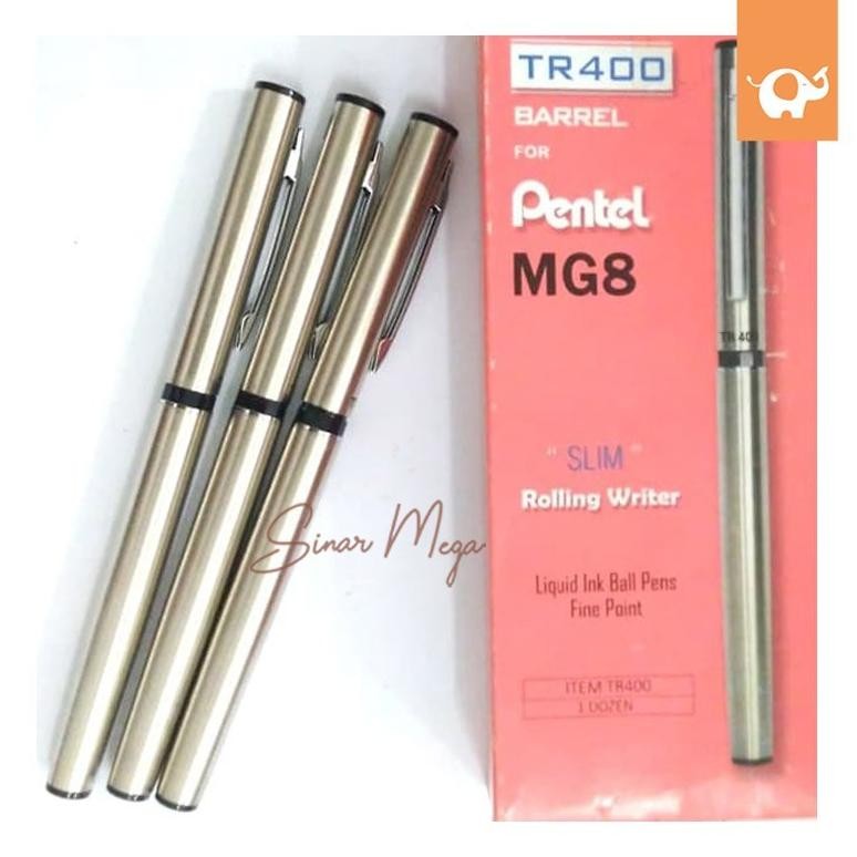

TERMURAH Pentel MG8 Pen Rolling Writer TR400 Barrel Slim / Pulpen Ballpoint Tanda Tangan Berkualitas Siap kirim