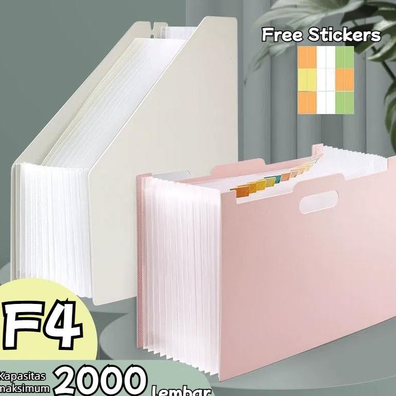 

READY STOK Standing file A4 F4 / File folder document bag/ Free Stickers/Tas document file 13 sekat Desktop File Organiser Siap kirim