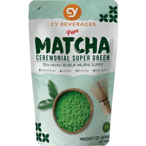 

Cy Beverages Pure Matcha Ceremonial Super Green 100G (Baru)
