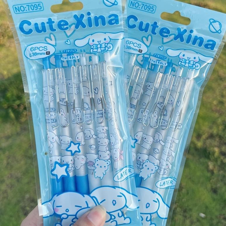 

KEKINIAN (6PCS) PULPEN GEL CETEK SANRIO / 0.38MM BALLPOINT / PENA CINNAMOROL MELODY KUROMI TERLARIS
