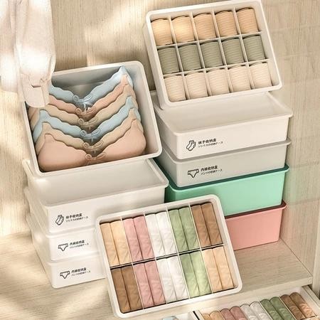 Underwear Organizer Plastik Penyimpanan Kaus Kaki Pakaian Dalam Pakaian Serbaguna Kotak Penyimpanan 
