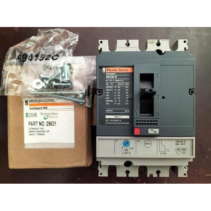 Schneider MCCB NS100N 3P TM80D