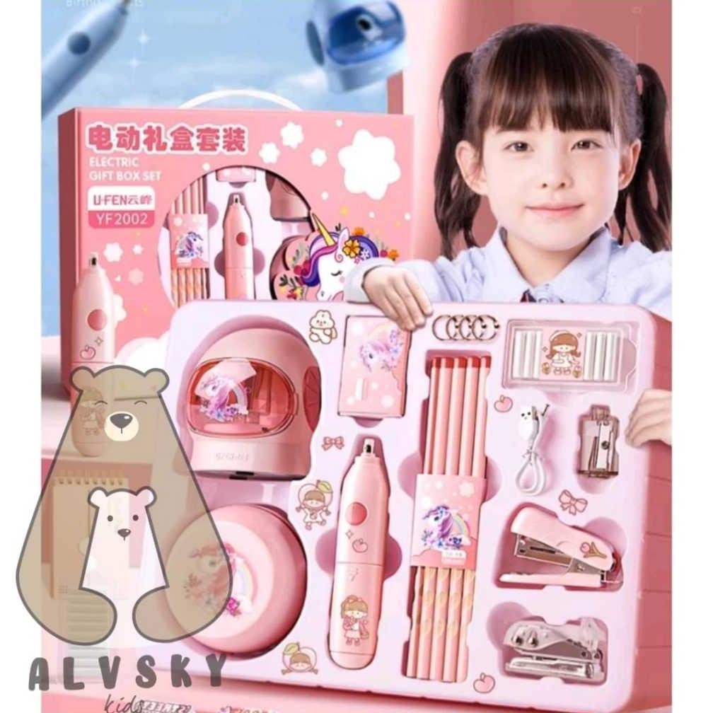 

READY STOK Electronic Stationery Set / Set Alat Tulis Elektrik Rautan Penghapus Vacuum Pensil Siap kirim