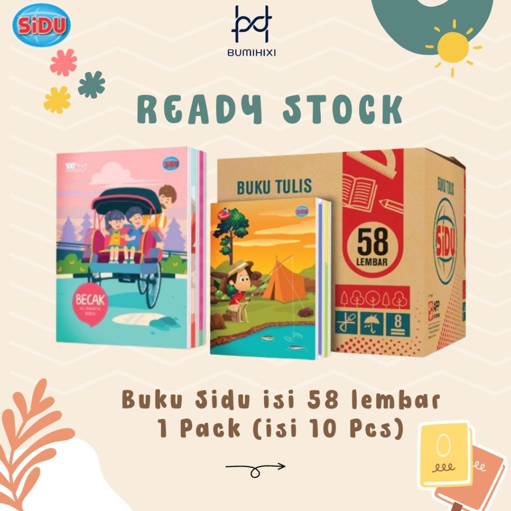 

READY STOCK [Ready] Buku Tulis Sekolah Sidu isi 58 lembar I 1 Pack isi 10 pcs Buku Tulis Catatan Sekolah Termurah, Tersedia Harga Grosir
