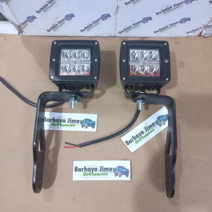 LAMPU TEMBAK LED KATANA SET BREKET ENGSEL PINTU JIMNY MODEL RUBICON