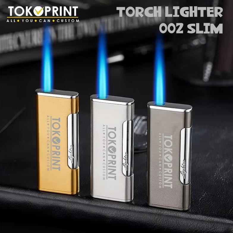 Custom Murah Korek bara L002 Model Slim Korek Api Stainless Besi Model Zippo Cetak Laser Grafir
