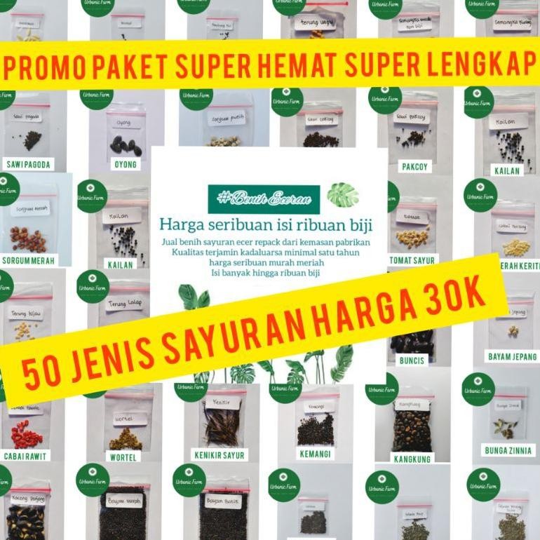 Paket benih super hemat super lengkap 50 jenis sayuran