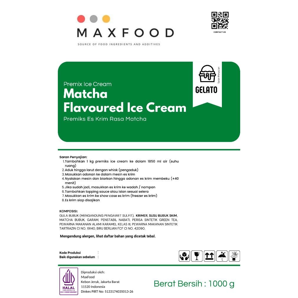 

Maxfood - Gelato Powder Matcha / Bubuk Gelato Rasa Matcha Greentea 1 Kg (Baru)