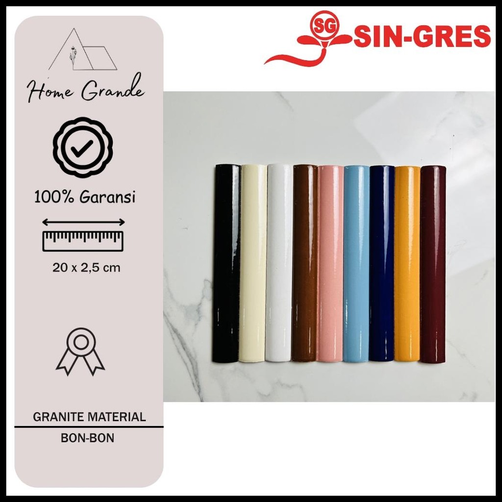 LIST KERAMIK GRANITE / BON BON / KUKU MACAN MURAH 20 CM POLOS ULIR
