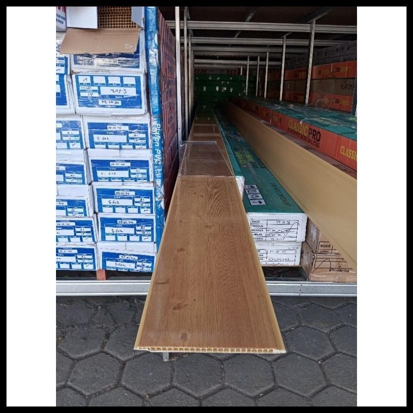 PLAFON PVC SERAT KAYU COKLAT GLOSY HODA