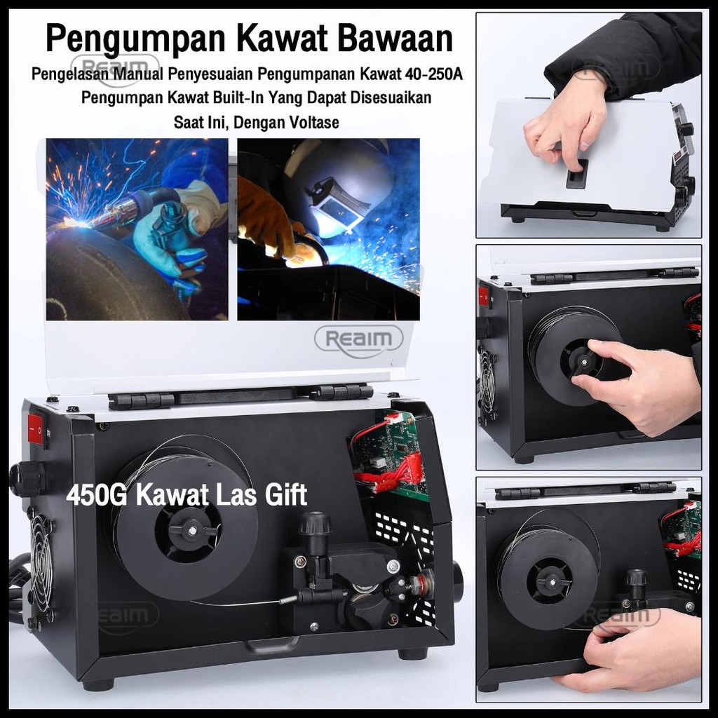 REAIM MESIN LAS MIG 450 WATT LAS LISTRIK WELDING MACHINE MESIN TRAVO LAS LISTRIK INVENTER MODEL: MIG