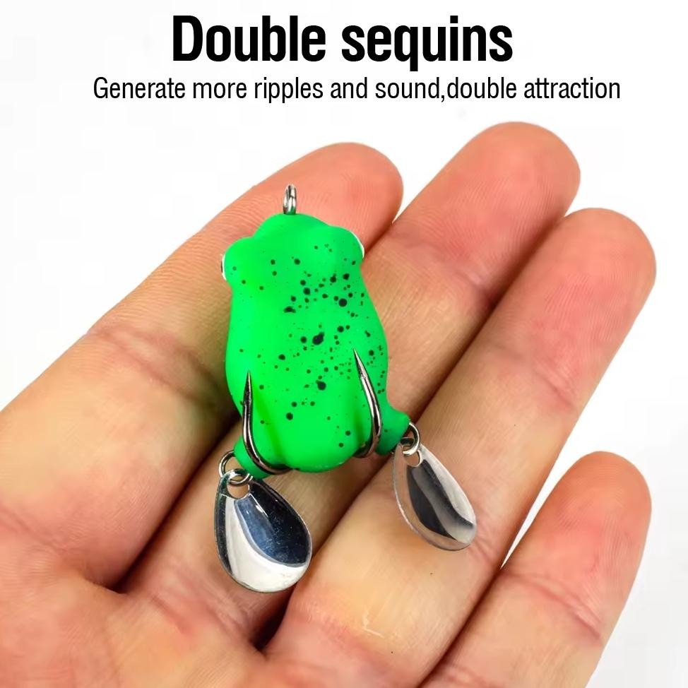 UMPAN PANCING SOFT FROG SOFTFROG DOUBLE SPINNER BLADE LURE CASTING GABUS CHANA SNAKEHEAD HARUAN TOMA