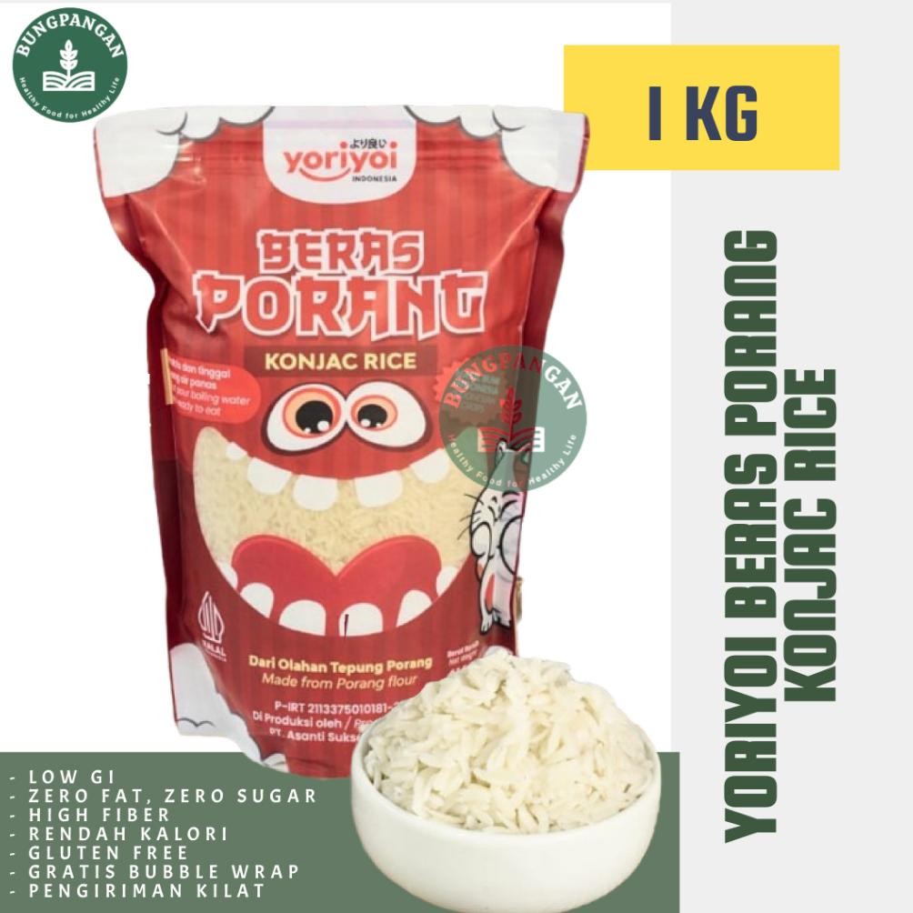 

YORIYOI Beras Porang Shirataki Konjac 1 kg Sehat Diet Rendah Kalori
