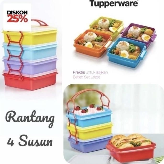 Promo | Rantang Susun 4 Warna Tupperware Carry All Set