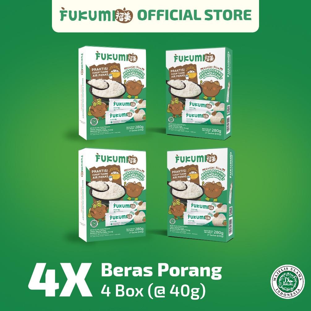 

FUKUMI Beras Porang 4 Box Sachet - Shirataki / Konjac Rice