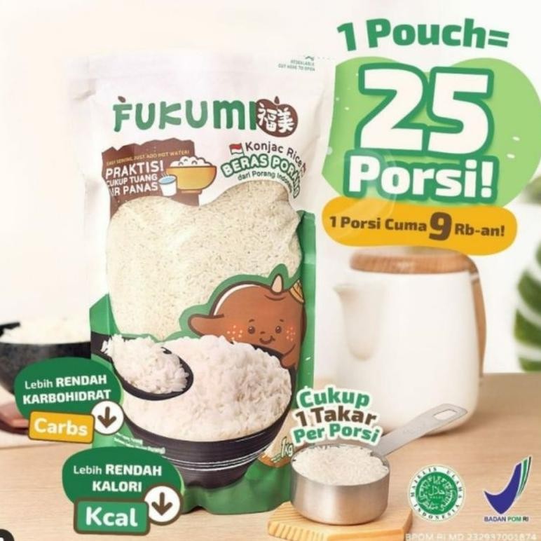 

FUKUMI BERAS PORANG POUCH 1 KG - SHIRATAKI / KONJAC RICE