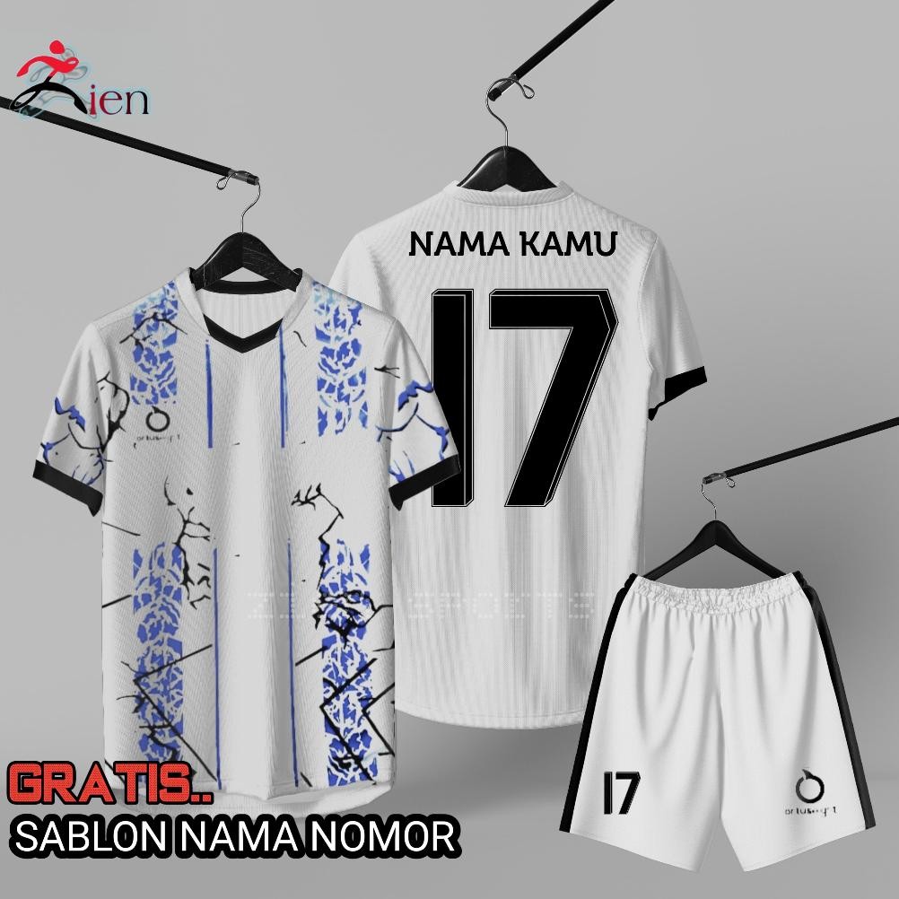 Desain Elegan Jersey Free Sablon Nama Nomor Baju Bola Dewasa Stelan Futsal Volly Badminton Tenis Pri
