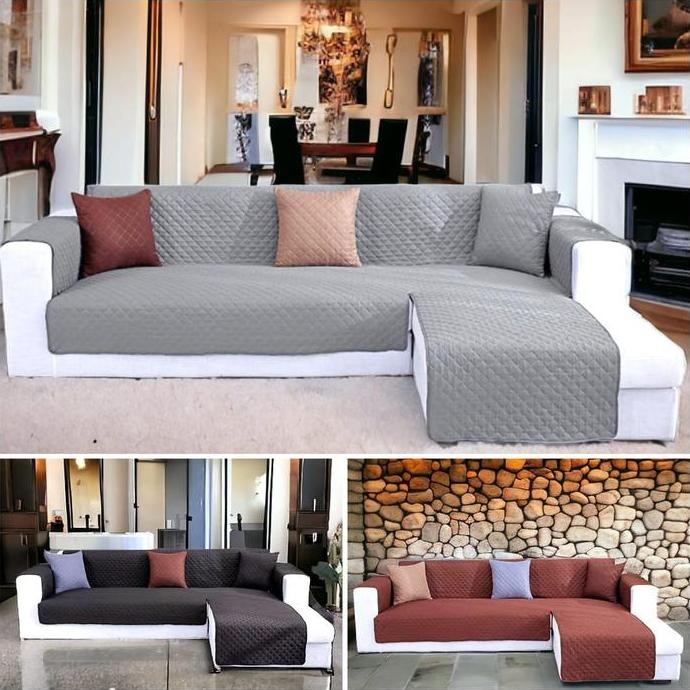 Sarung sofa L protektor / Cover sofa L shape / Sarung sofa import