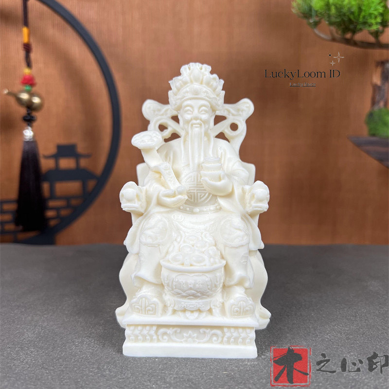 Ivory Fruit God of Wealth Statue Home Decor Wealth-Attracting Buddha Sculpture Craft Ornament