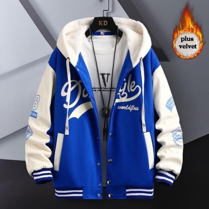 New Model  Jaket Varsity Baseball Hoodie Bordir Size Anak Laki Laki Perempuan Jaket Varsity Anak Dew
