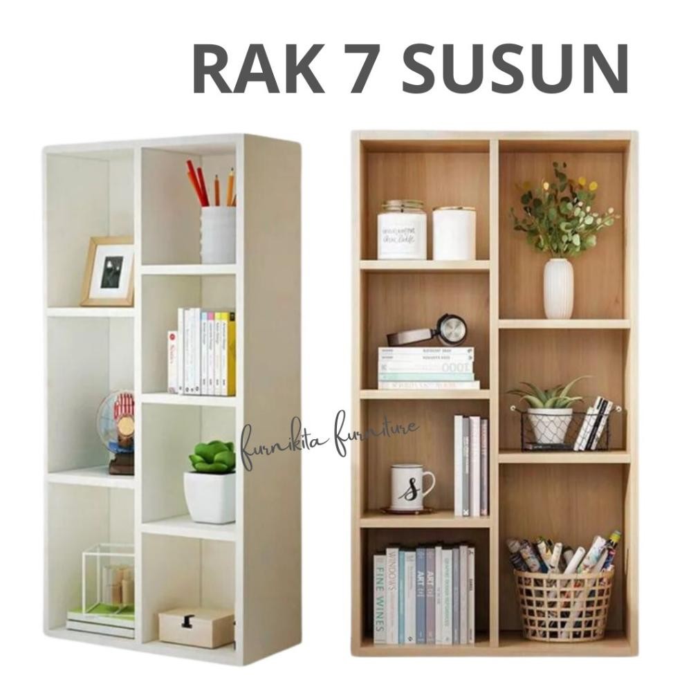 

TERMURAH Rak Buku 7 Susun Rak Mainan Serbaguna White Cream Lemari Serbaguna Siap kirim