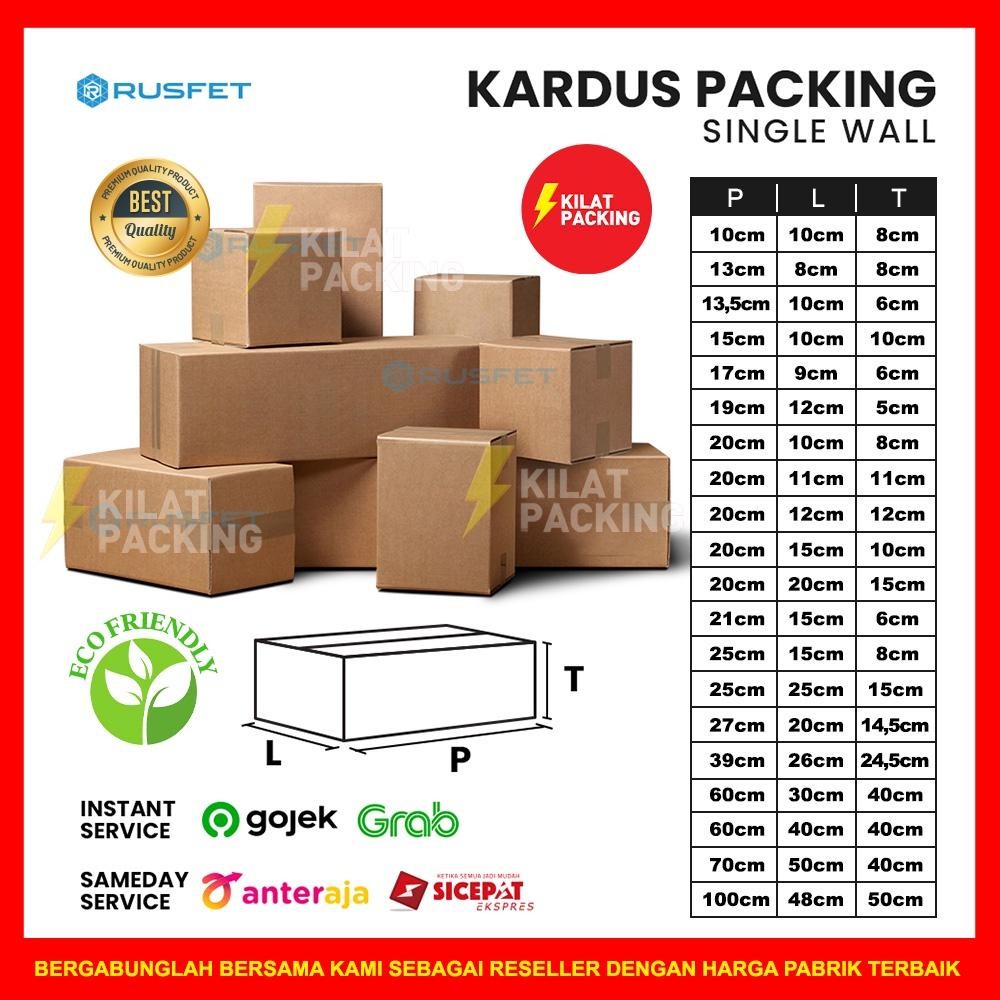 

Kardus Packing Rusfet / Dus Karton Box Packing / Box Kardus Baru Coklat Polos Satuan Ukuran S