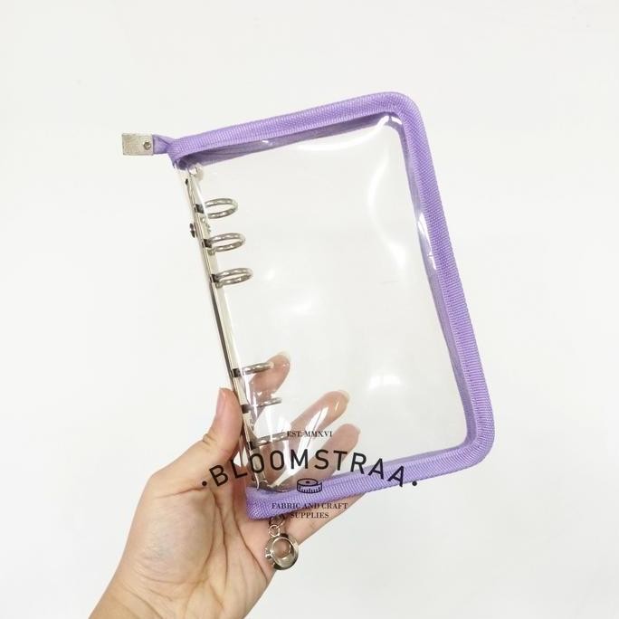 

BRG BARU Clear Cover Binder Zipper A6 Ring 6 Planner Mika PVC Transparan