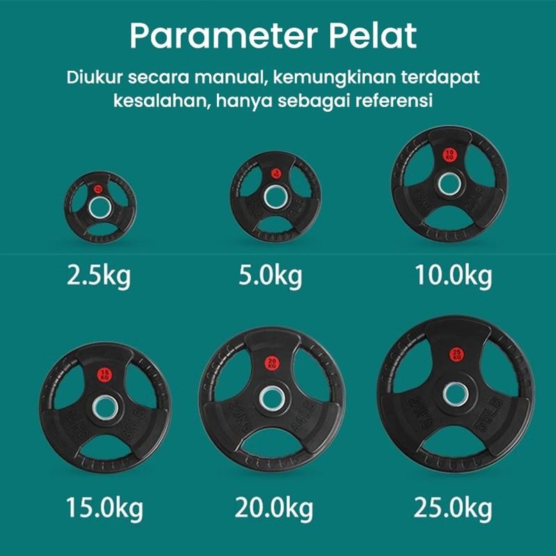CodRubber Coated 2.5Kg/5Kg/7.5Kg 3.5Cm/5Cm Barbell Plate Piringan Beban Plat Barbel Dumbell