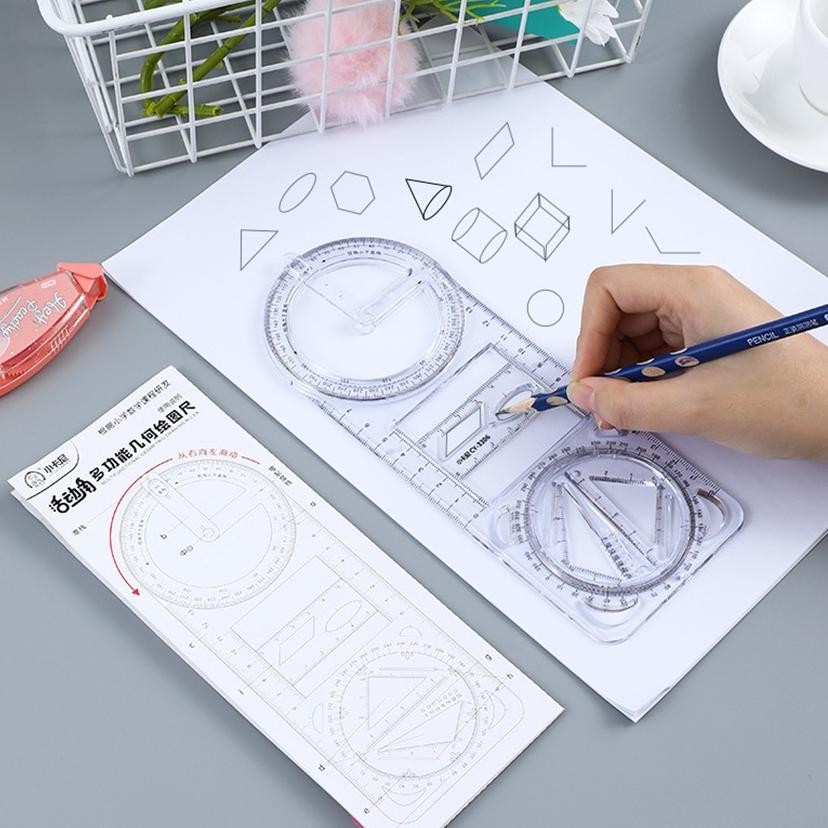 

Mudah Penggaris Geometri Multifungsi Busur Derajat / Rotary Geometric Drawing Ruler Penggaris Multifungsi Geometri Bisa Diputar Hadiah Kreatif Drawing Ruler Alat Tulis Sekolah Kantor Perlengkapan Belajar Alat Ukur Multifunctional Drawing Ruler