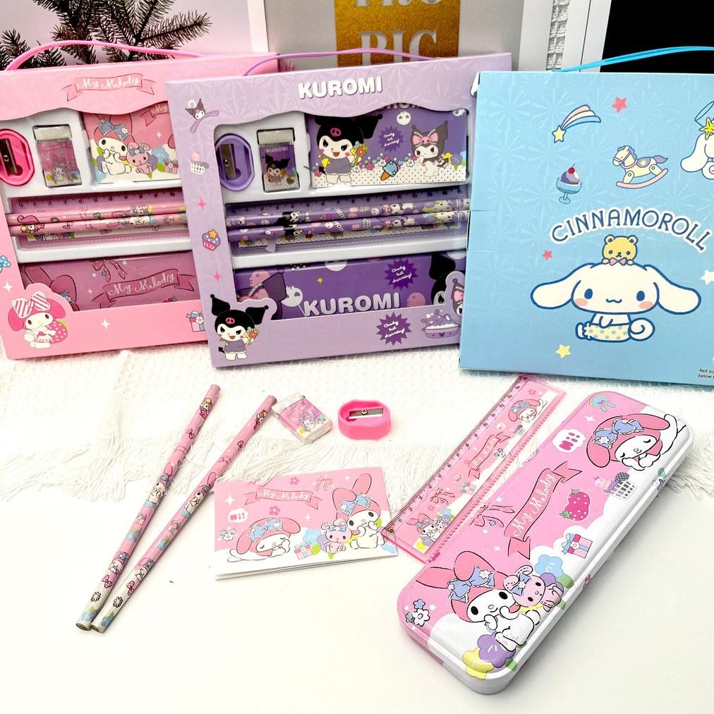 

Tersedia Sekarang Set Alat Tulis Isi Tempat Pensil 7 In 1 , Buku Catatan Mini, Pensil, Rautan, Penghapus Dan Penggaris