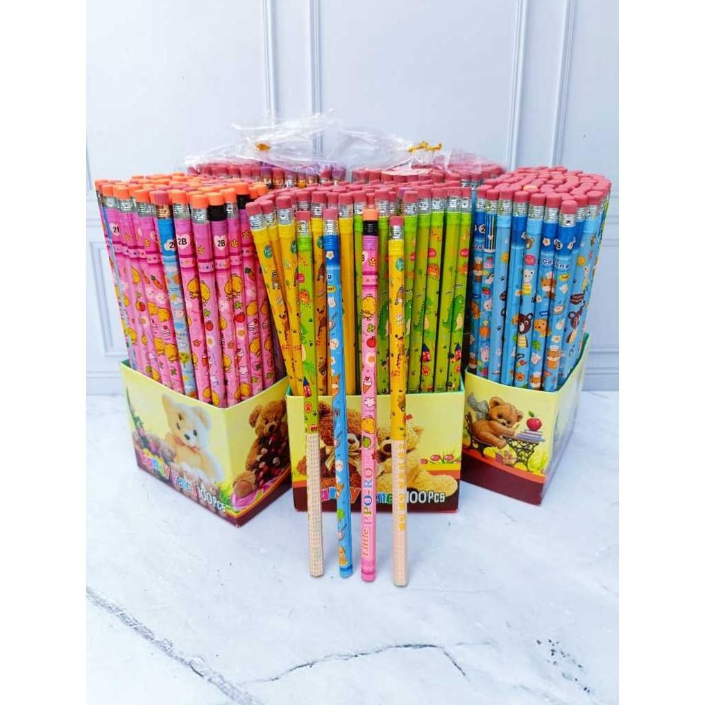 

Inovatif Promo Isi 50 / 25 Pcs Pensil 2B Karakter Fancy Ada Penghapus